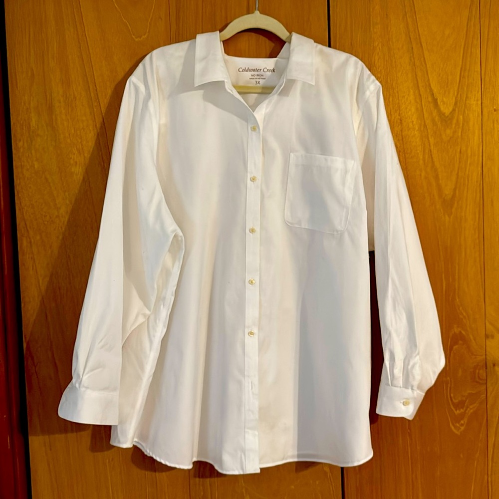 Coldwater Creek NWT No Iron white 3x shirt